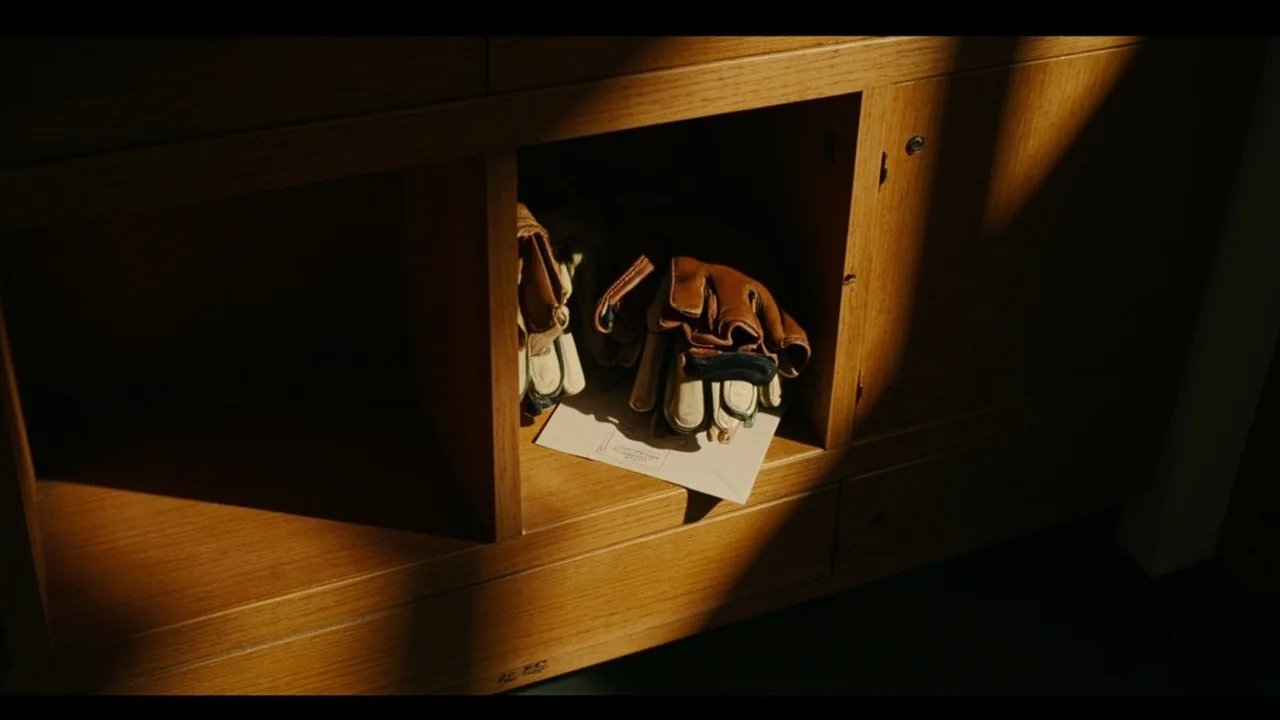 Dressing room cabinet stocking beginner cricket gear.